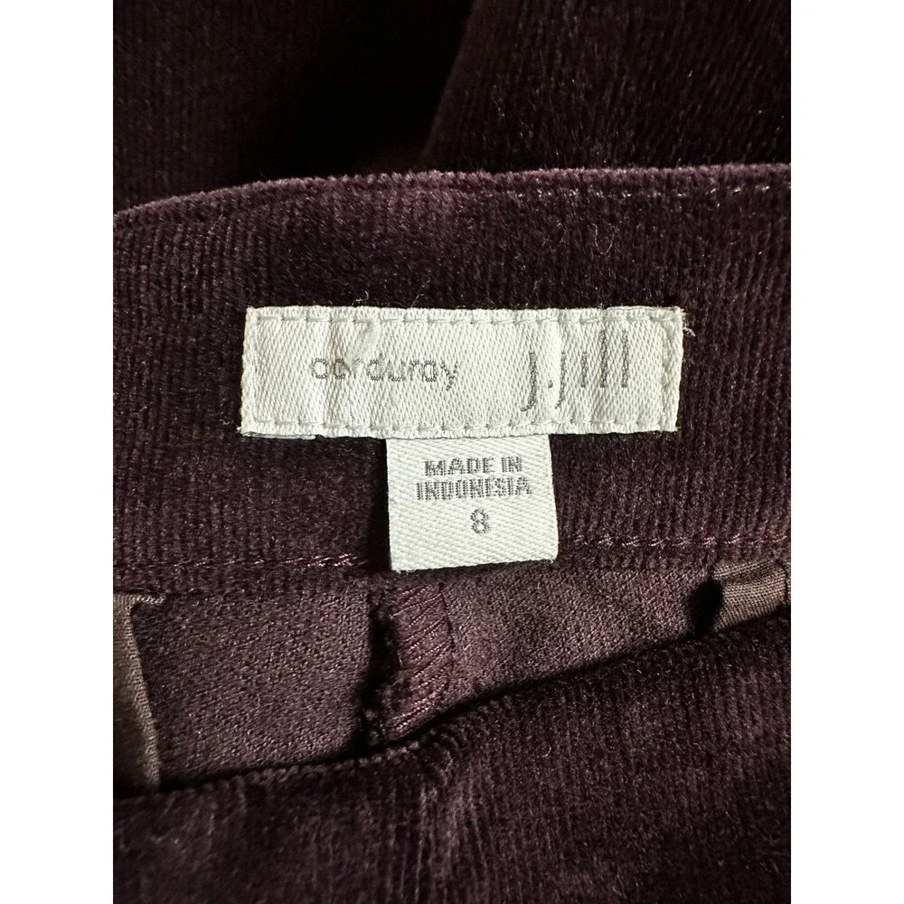 J. Jill Corduroy‎ Pants Women’s Size 8 Wine Burgundy Elevated Basics Classic